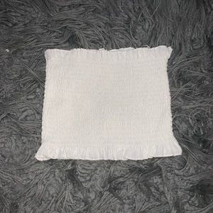 White ruffle tube top